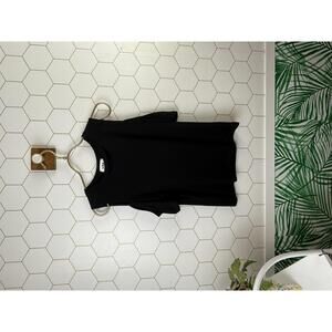 LNA Black Cold Shoulder Short Sleeve Tee - Size - Small